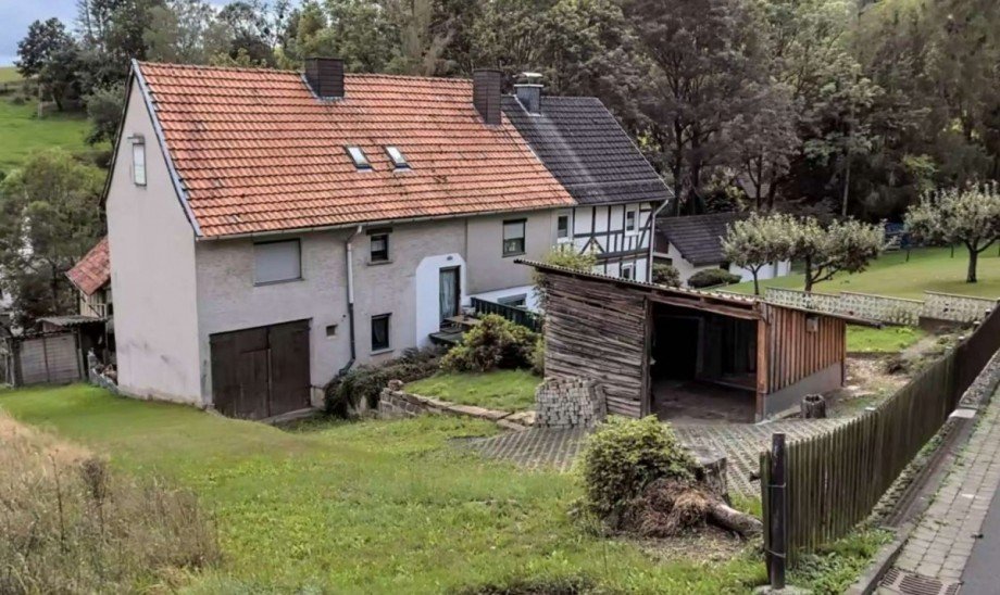 Ansicht R�ckseite - Schuppen Doppelhaush�lfte Waldkappel