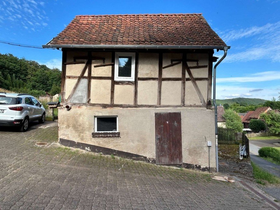 Nebengeb�ude vom Hof aus Doppelhaush�lfte Waldkappel